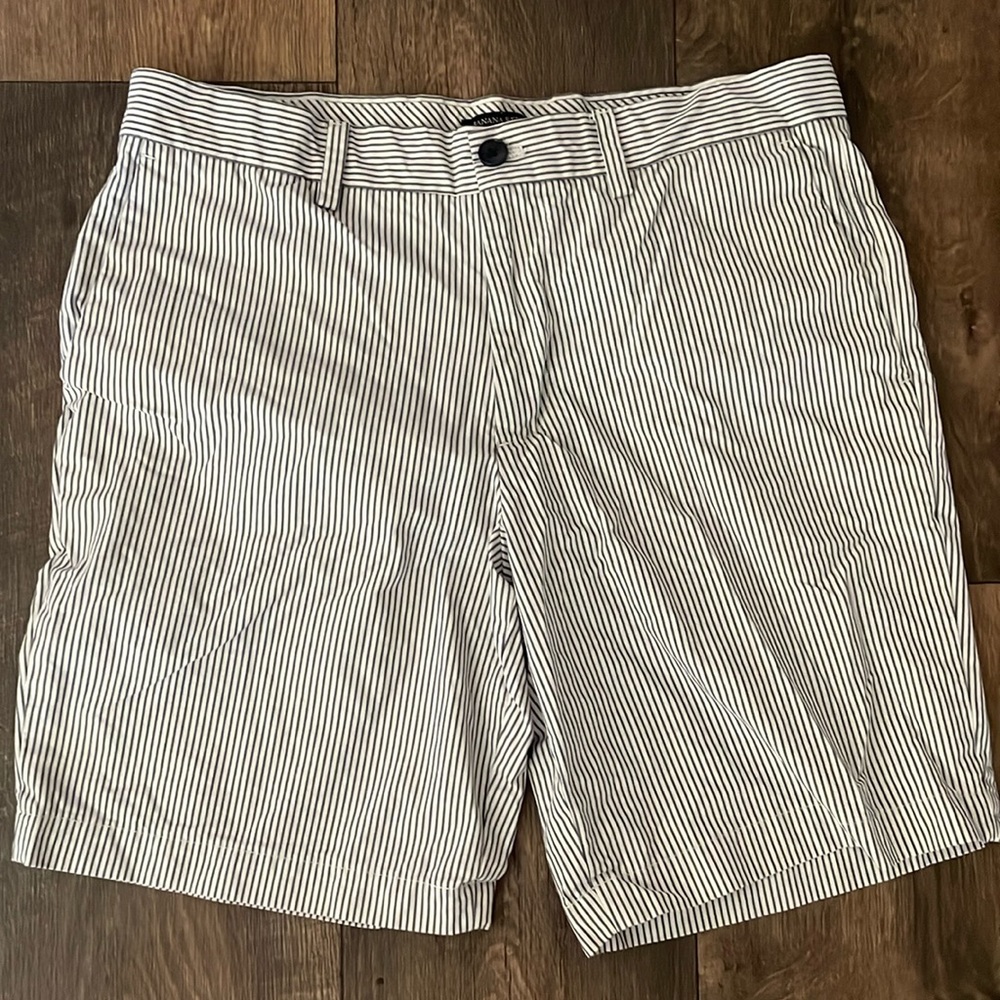 Mens Navy Blue / Off White Stripped Banana Republic Shorts Size 33